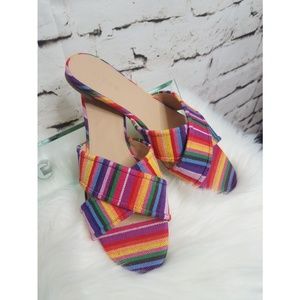 J.Crew Multistripe Cora Crisscross Sandals sz 8.5